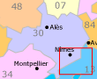 location map for Nages Oppidum 