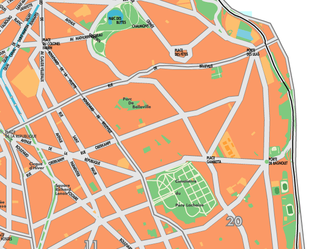 Paris Map, grid b5
