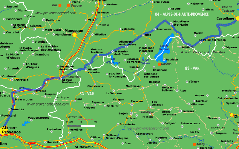 Aix-Verdon itinerary map
