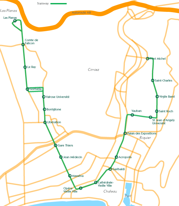 Nice Tramway Map 