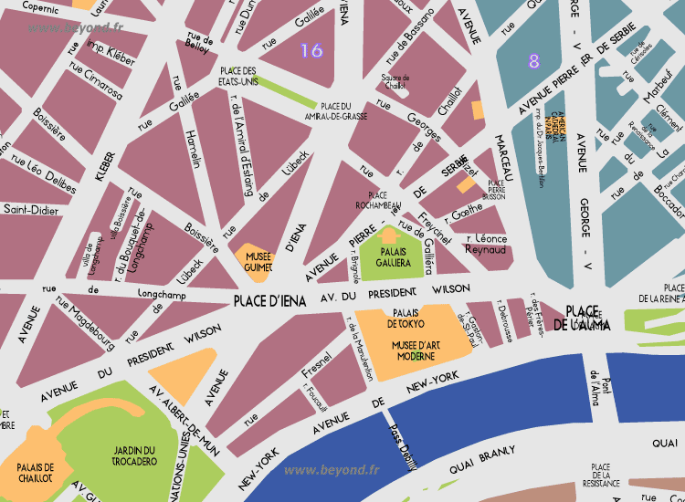 F04 Paris Detail Map Trocadero 16th 