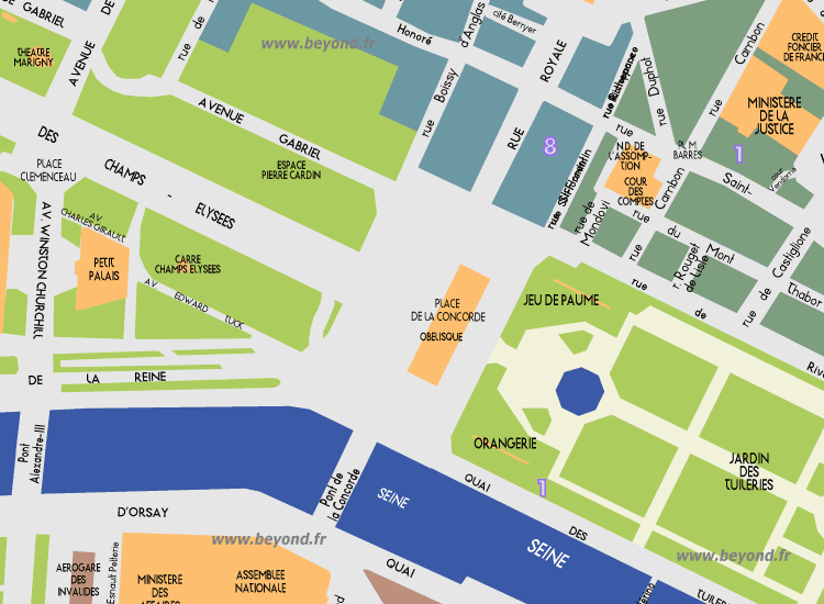 F06 Paris Detail Map Concord - Tuleries 