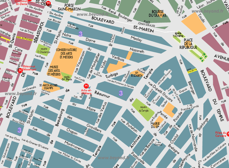 F09 Paris Detail Map Turbigo - Republique 