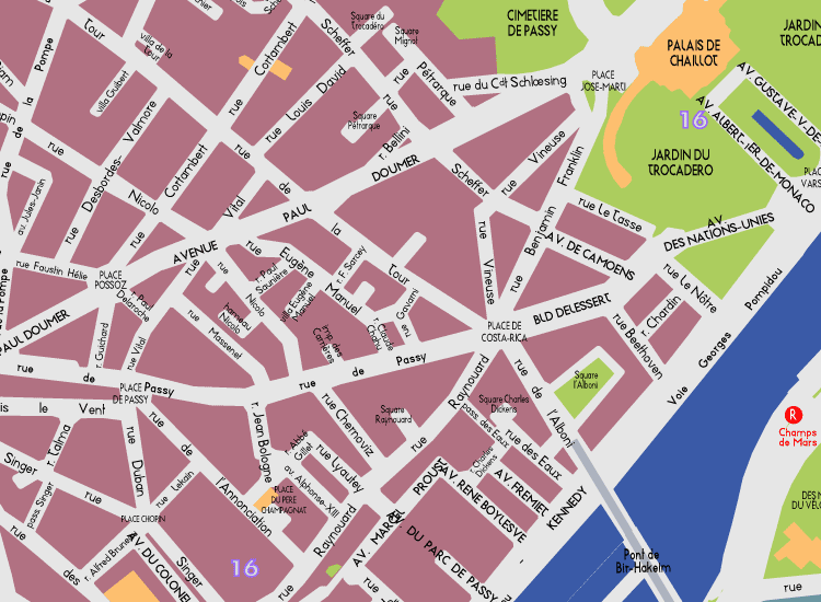 G03 Paris Detail Map Passy Trocadero 