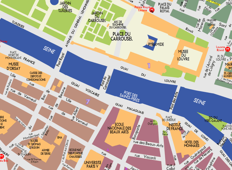 G07 Paris Detail Map Louvre 