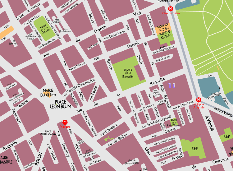 G11 Paris Detail Map Leon Blume 