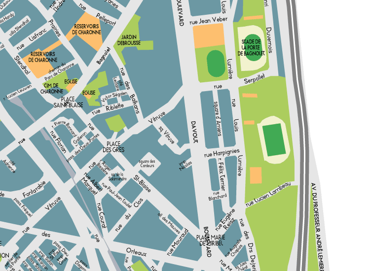 G13 Paris Detail Map Charonne 