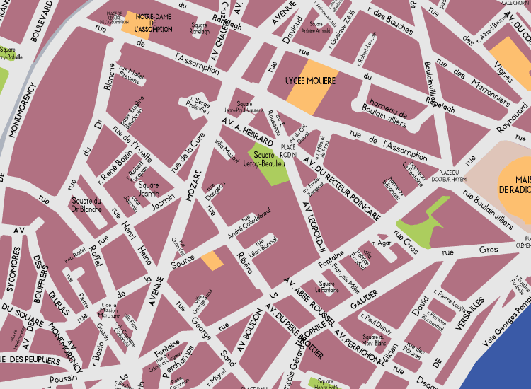 H02 Paris Detail Map 16th arrond. 