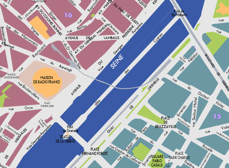H03 Paris Detail Map Cygnes Island 