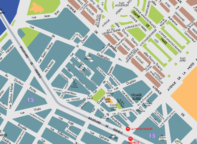 H04 Paris Detail Map Grenelle Champ-de-Mars 