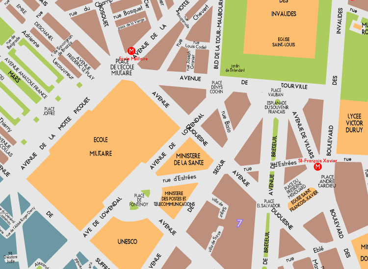 H05 Paris Detail Map Ecole Militaire 