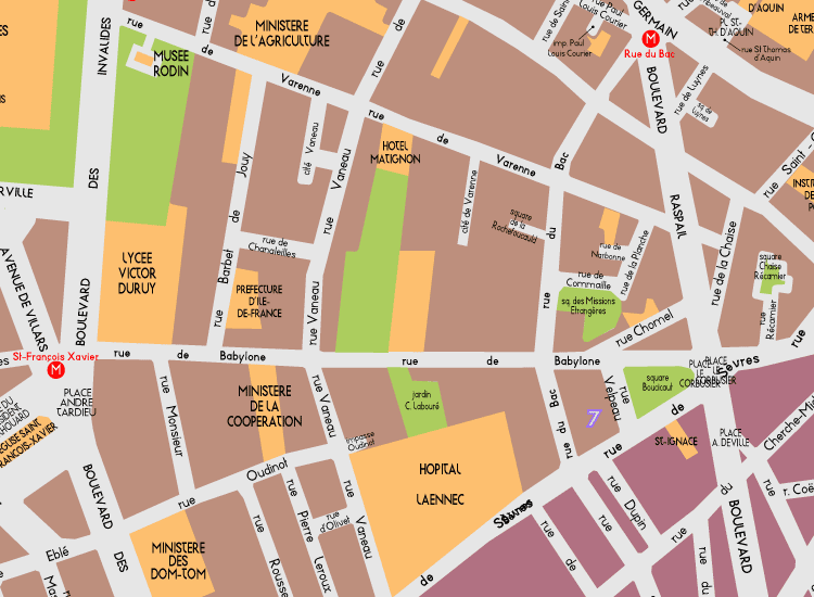 H06 Paris Detail Map Hotel Matignon 