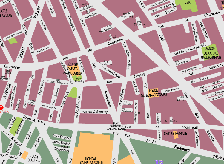 H11 Paris Detail Map Ste Marguerit 