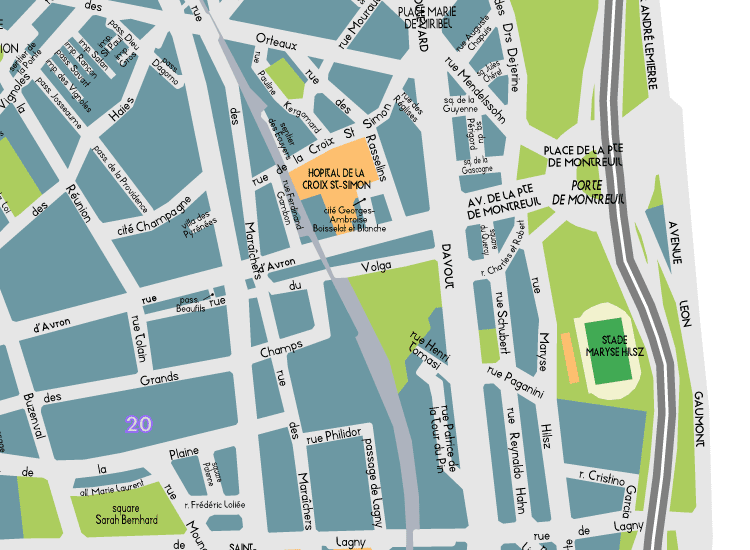 H13 Paris Detail Map Montreuil 