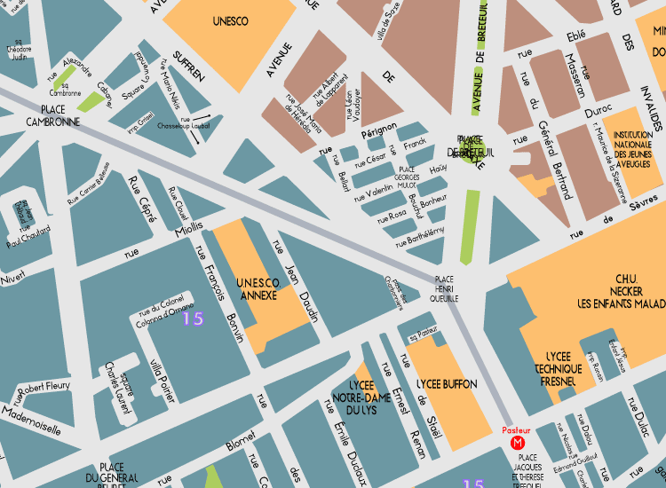 J05 Paris Detail Map Place de Breteuil 