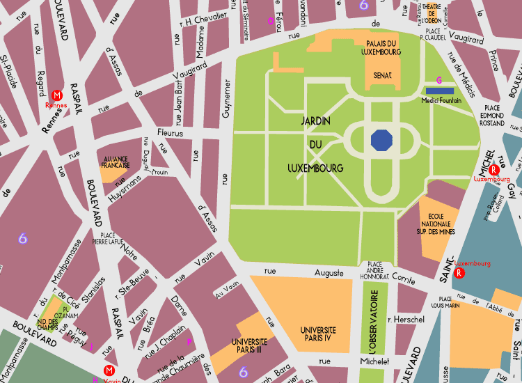 J07 Paris Detail Map Luxembourg Gardens 