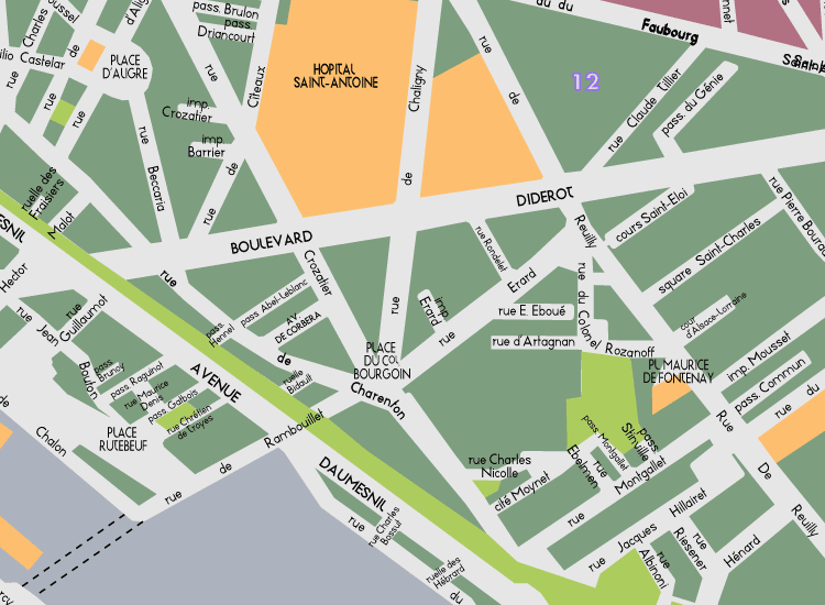 J11 Paris Detail Map Bvd Diderot 
