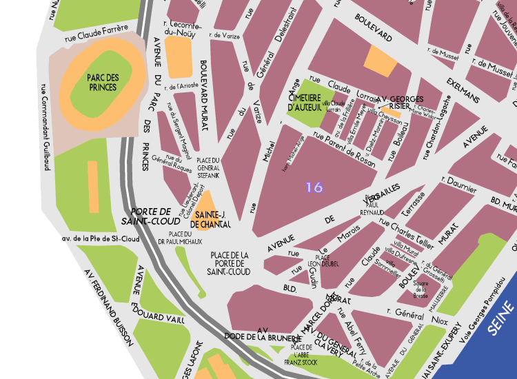 K01 Paris Detail Map Parc des Princes 