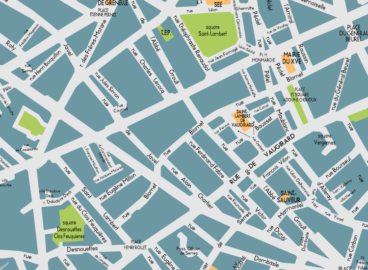 K04 Paris Detail Map Vaugirard 