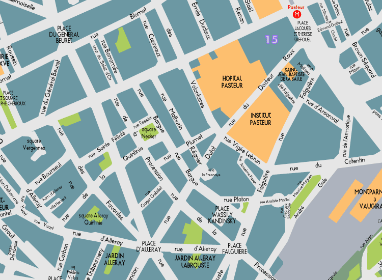 K05 Paris Detail Map Pasteur Institute 