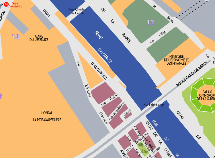 H10 Paris Detail Map Gare d'Austerlitz 