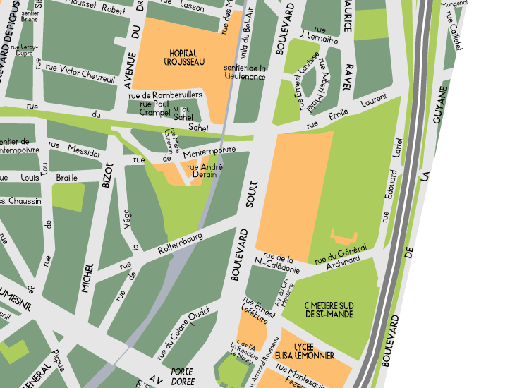 K13 Paris Detail Map 12eme 