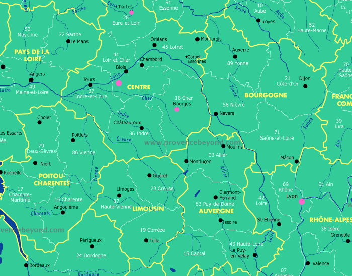 France Regional Center map