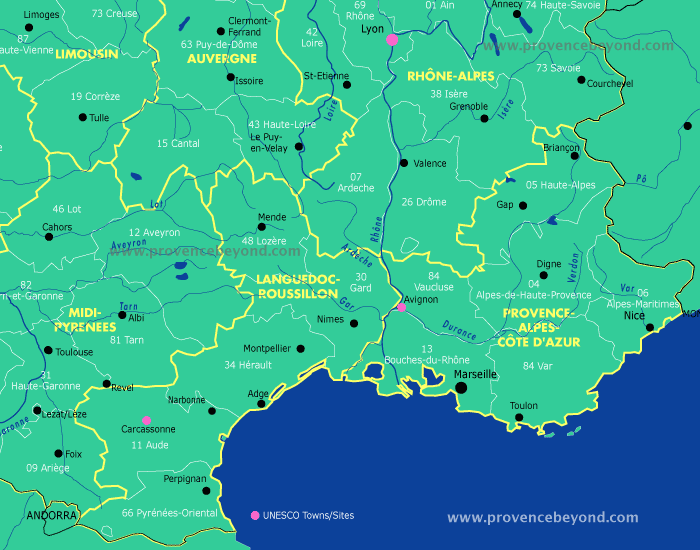 France Regional Southeast map