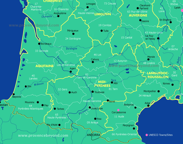 France Regional Southwest map