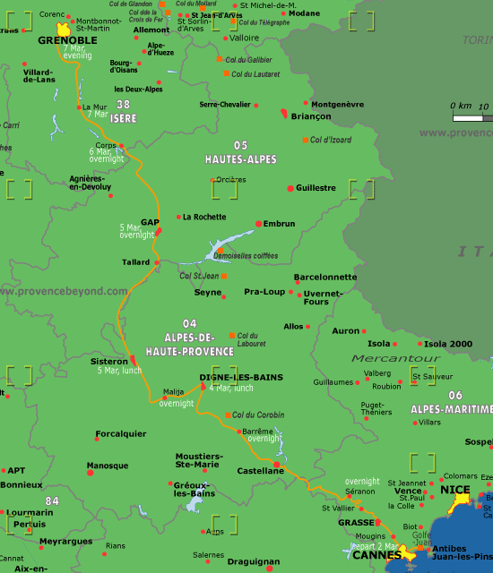 Route Napoleon map 