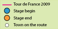 Map key for Tour de France map