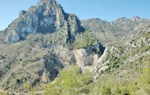 View of mountain hiding Ste Agnes