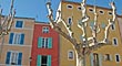 Lorgues colorful buildings 