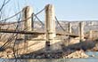 The old suspension bridge across the
