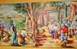Mural of provencal village life, in