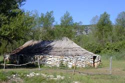 A replica prehistoric dwelling in the
