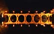 Sommi&egrave;res' Roman bridge at night