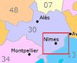 Nîmes Area Map