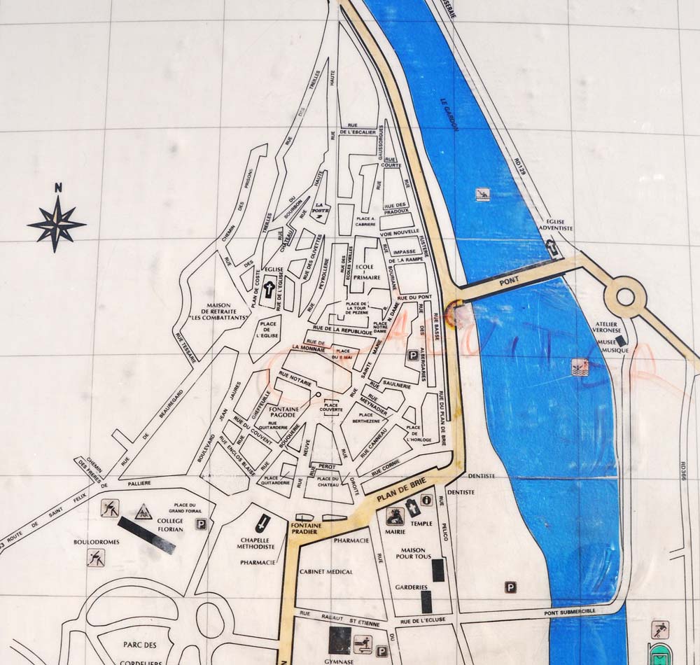 Anduze Town Detail Map 