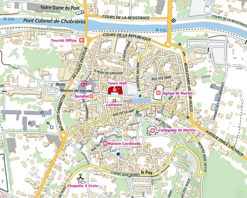 Bollene Town Map 