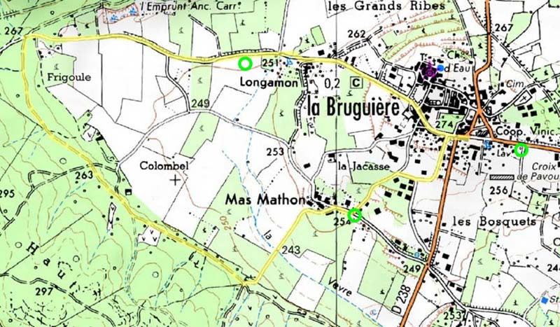 La Brugui&egrave;re Hike Map 