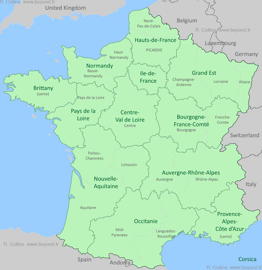France Regions Combo Map 