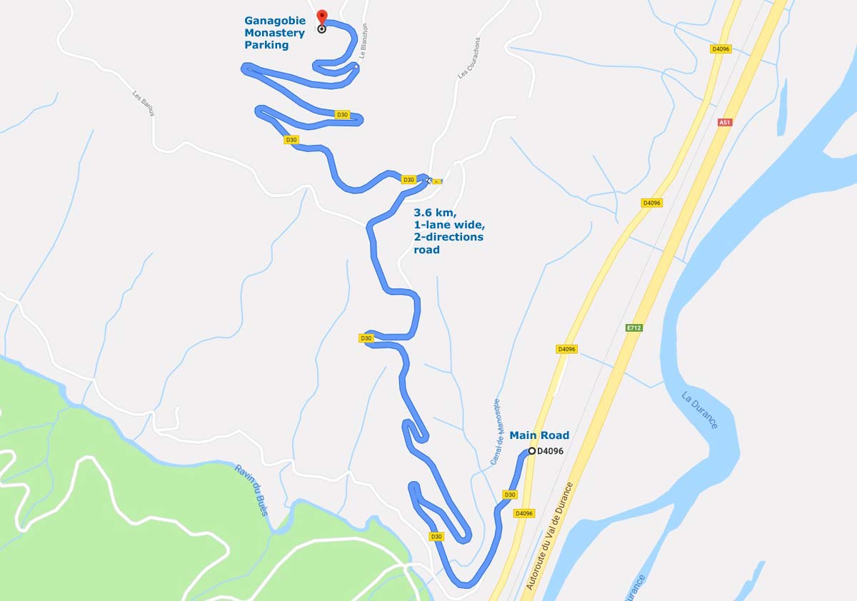 Ganagobie Route Map 
