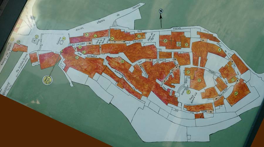 Gorbio village Map 
