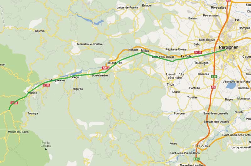 Perpignan - Villefranche/Vernet Rail Map