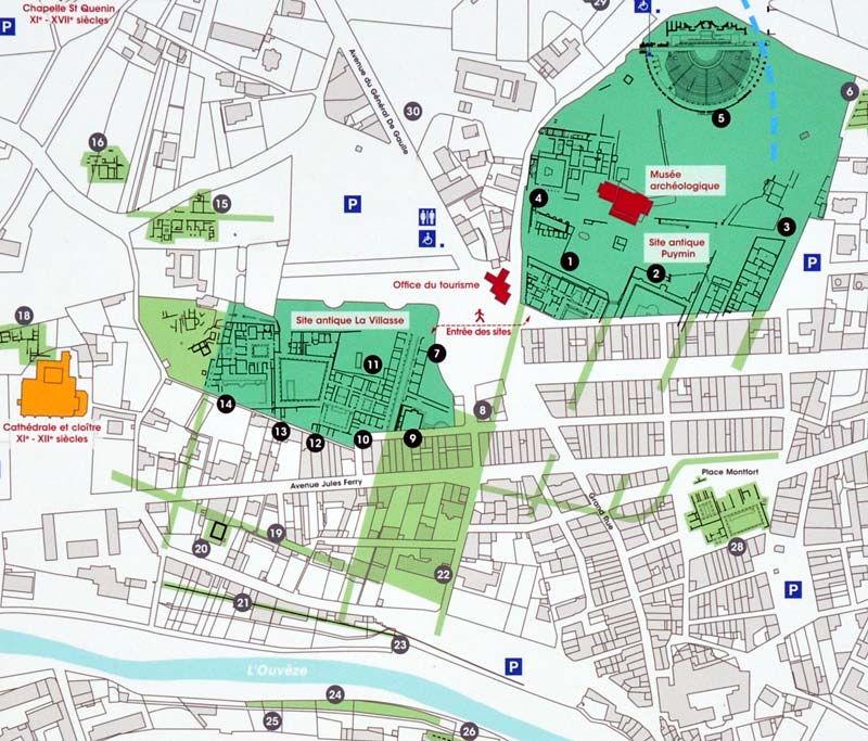 Vaison-la-Romaine Sites Map 