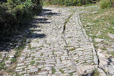 Paved Roman road at the eastern