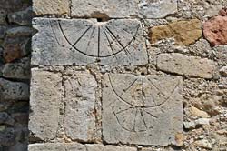 Ancient sundials carved into the stone