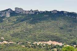 Peyrepertuse Castle on the cliffs above
