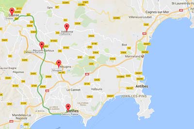 Cannes-Grasse rail map image